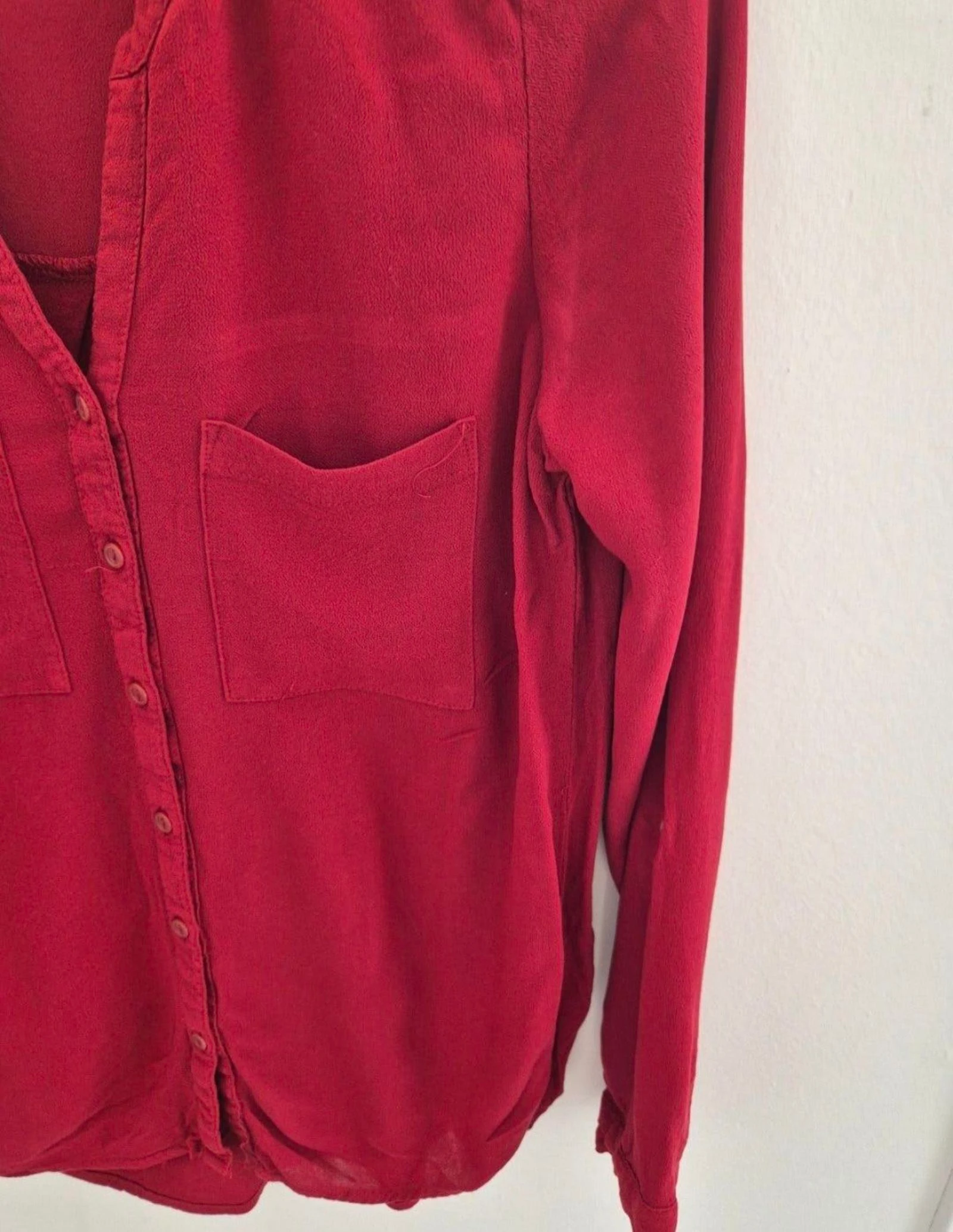 H&M Blouse Divisée Rouge / Haut Ajusté - Taille 36 (S) – photo 4